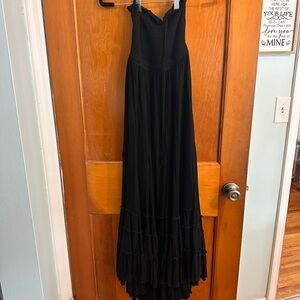 Elegant Black Strapless Maxi Dress